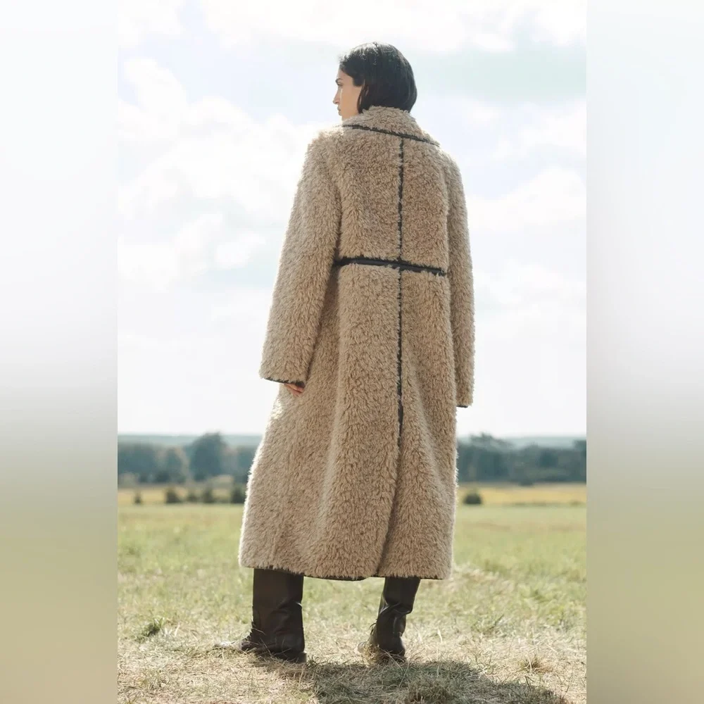 Zara LIMITED EDITION LONG FLEECE COAT sz.S